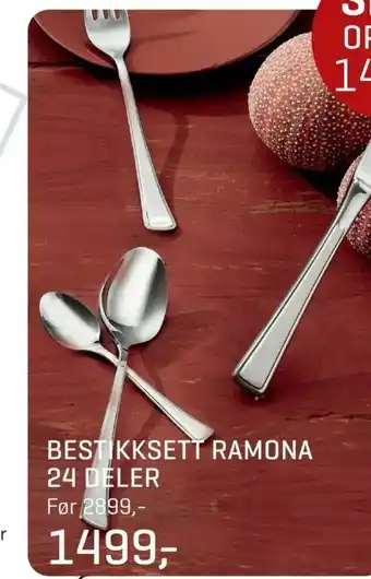 Jernia Bestikksett ramona 24 deler tilbud