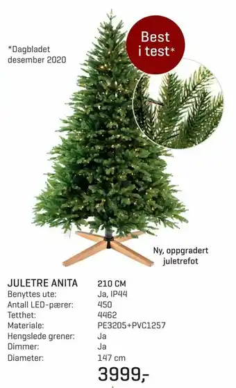 Jernia Juletre anita 210 cm tilbud