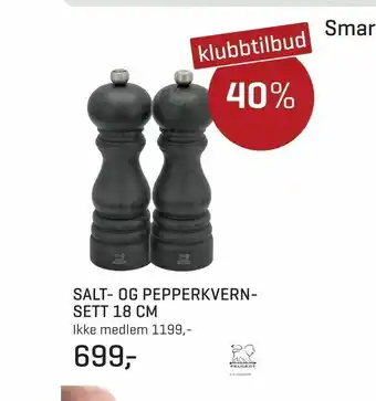 Jernia Salt- og pepperkvern- sett 18 cm tilbud