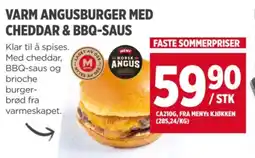 Meny VARM ANGUSBURGER MED CHEDDAR & BBQ-SAUS tilbud