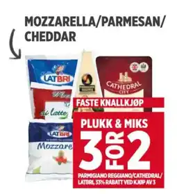 Meny MOZZARELLA/PARMESAN/ CHEDDAR tilbud