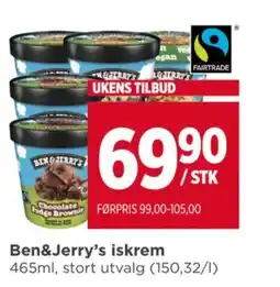 Meny Ben&Jerry's iskrem tilbud
