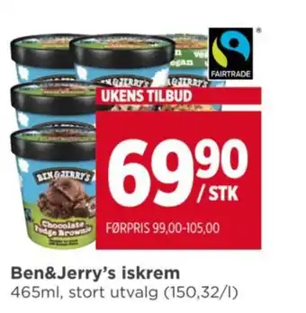 Meny Ben&Jerry's iskrem tilbud