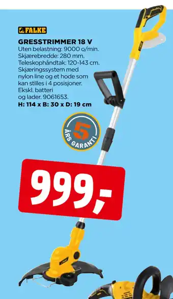 jem & fix GRESSTRIMMER 18 V tilbud