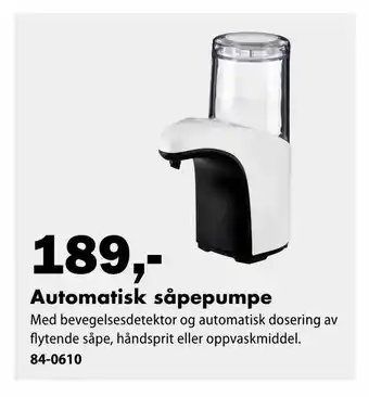 Biltema Automatisk såpepumpe tilbud