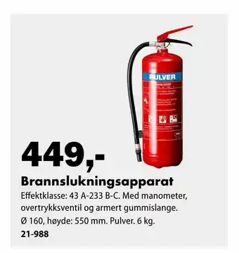 Biltema Brannslukningsapparat tilbud