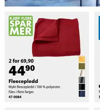 Biltema Fleecepledd tilbud