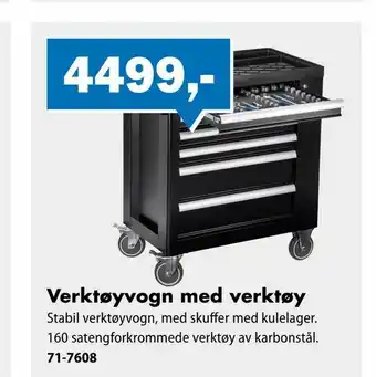 Biltema Verktøyvogn med verktøy tilbud