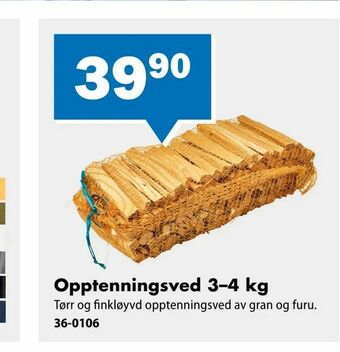 Biltema Opptenningsved 3-4 kg tilbud