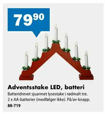 Biltema Adventsstake LED, batteri tilbud