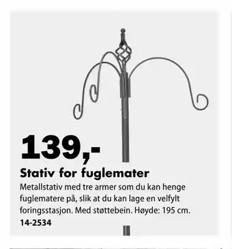 Biltema Stativ for fuglemater tilbud