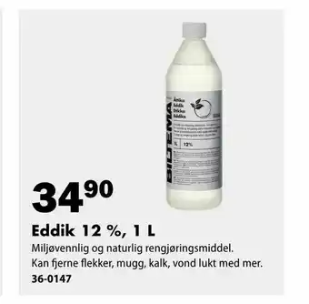 Biltema Eddik 12 %, 1 L tilbud
