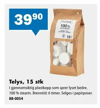 Biltema Telys, 15 stk tilbud