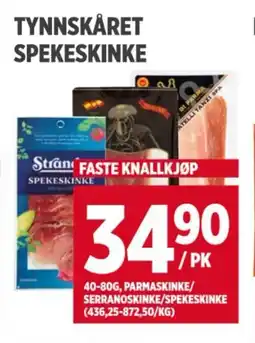 Meny TYNNSKÅRET SPEKESKINKE tilbud