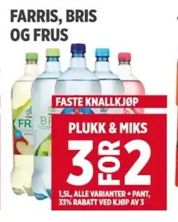 Meny FARRIS, BRIS OG FRUS tilbud