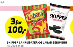 Bunnpris SKIPPER LAKRISBÅTER OG LABAN SEIGMENN tilbud