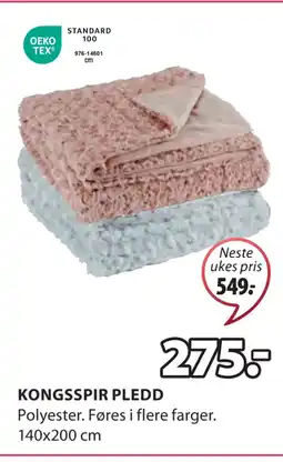 JYSK KONGSSPIR PLEDD tilbud