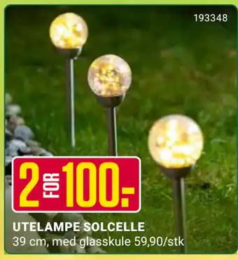 Europris UTELAMPE SOLCELLE tilbud