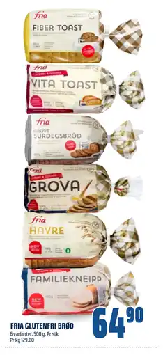 Coop Obs FRIA GLUTENFRI BRØD tilbud