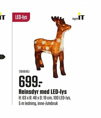 Europris Reinsdyr med LED-lys tilbud