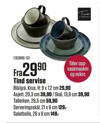 Europris Tind servise tilbud