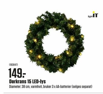 Dørkrans 15 LED-lys