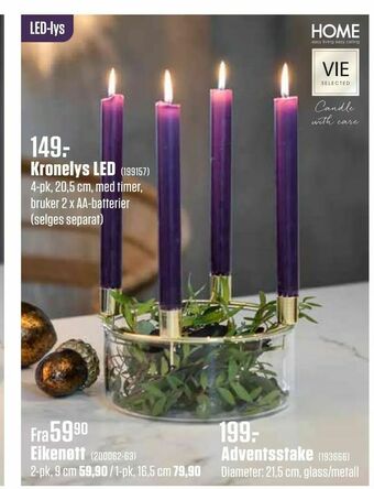 Europris Kronelys LED tilbud