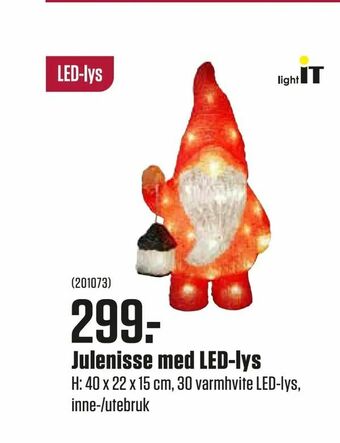 Europris Julenisse med LED-lys tilbud