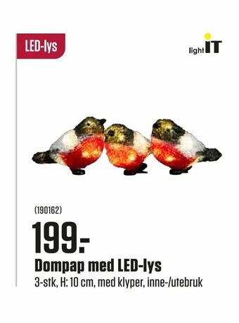 Europris Dompap med LED-lys tilbud