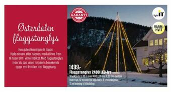 Europris Flaggstanglys 2400 LED-lys tilbud