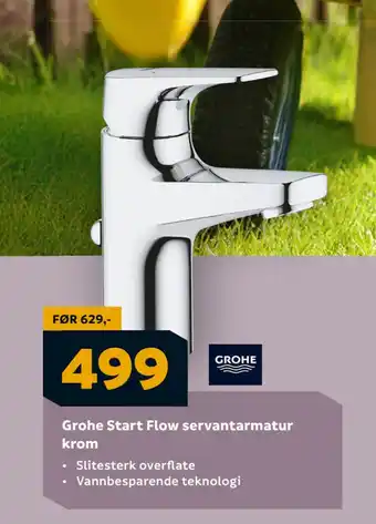 Megaflis Grohe Start Flow servantarmatur krom tilbud