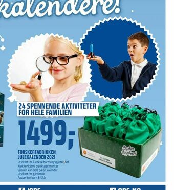 Coop Obs Forskerfabrikken julekalender 2021 tilbud