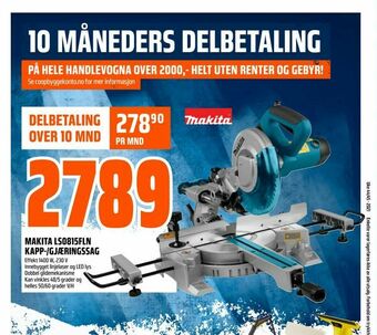 Obs Bygg Makita ls0815fln kapp-/gjæringssag tilbud