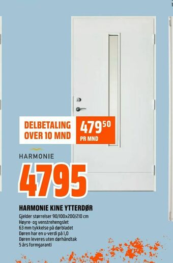 Obs Bygg Harmonie kine ytterdør tilbud