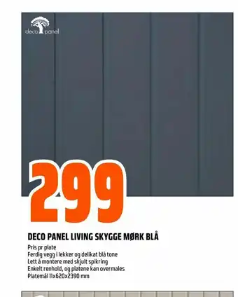 Deco panel living skygge mørk blå