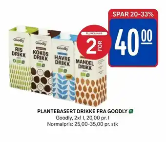 Rema 1000 Plantebasert drikke fra goodly tilbud