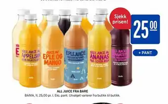 Rema 1000 All juice fra bare tilbud