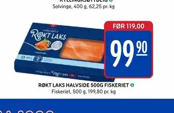 Rema 1000 Laks halvside 500g fiskeriet tilbud