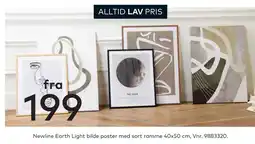 Skeidar Newline Earth Light bilde poster med sort ramme tilbud