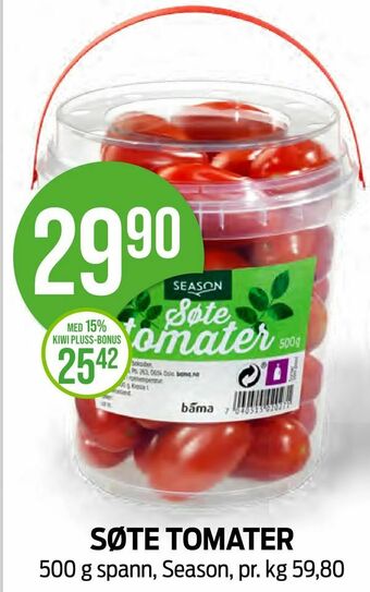 Kiwi Søte tomater tilbud