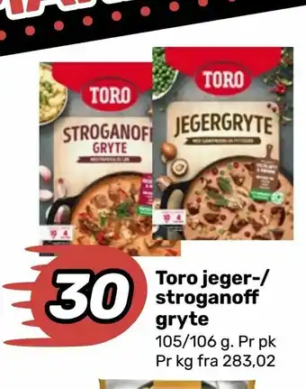 Coop Marked Toro jeger-/ stroganoff gryte tilbud