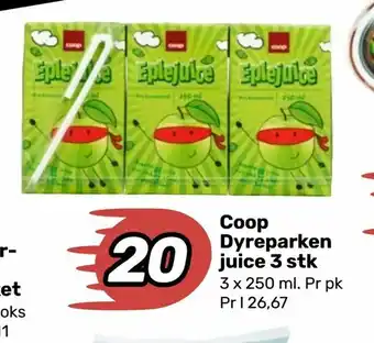 Matkroken Coop Dyreparken juice 3 stk tilbud