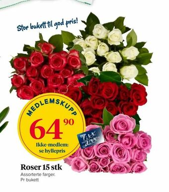 Coop Extra Roser 15 stk tilbud