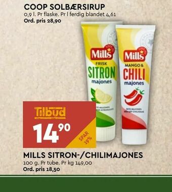 Coop Mega Mills sitron-/chilimajones tilbud