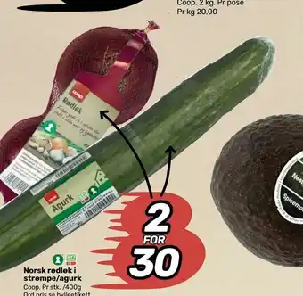 Coop Marked Norsk rødløk i strømpe/agurk tilbud