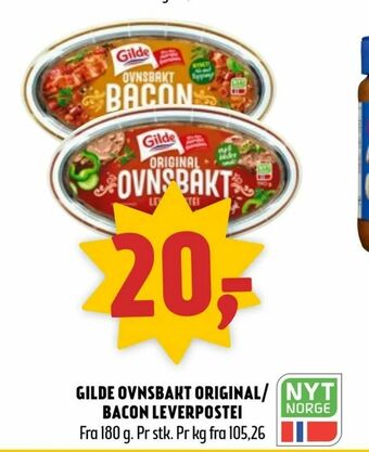 Coop Prix Gilde ovnsbakt original/ bacon leverpostei tilbud