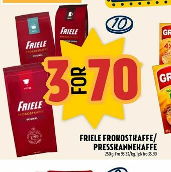 Coop Prix Friele frokostkaffe/ presskannekaffe tilbud