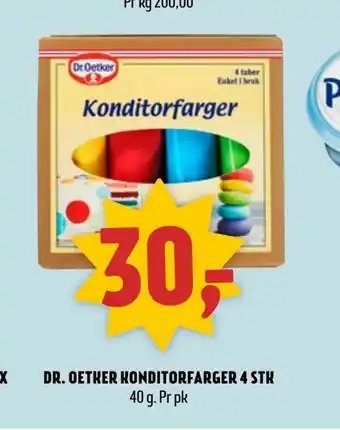 Coop Prix Dr. oetker konditorfarger 4 stk tilbud