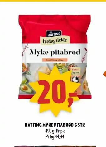 Hatting myke pitabrød 6 stk
