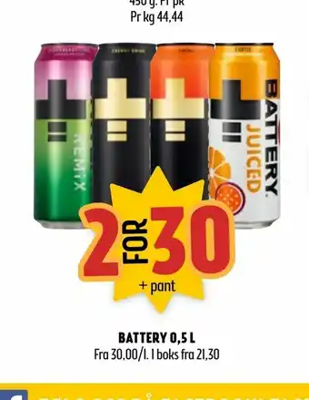 Coop Prix Battery 0,5 l tilbud